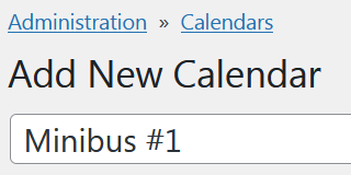 Add a new calendar for minibus #1.