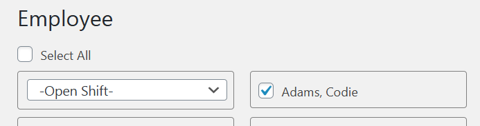 Select employes or create open shift